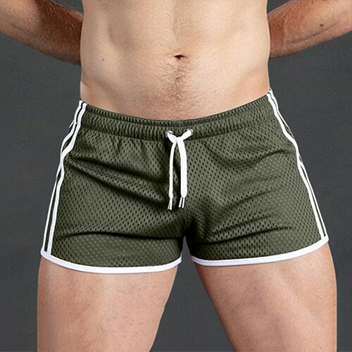 Herren Aktive Shorts Shorts Freizeitshorts Netz Einfach Einheitliche Farbe Schnelltrocknend Atmungsaktiv Kurz Outdoor Urlaub Fitnessstudio Sport Gymnastik Blau Schwarz Mikroelastisch Image