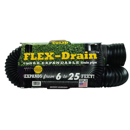 FLEX-DRAIN 51110 Flex-Drain 3-3/4 in. D X 25 ft. L Poly Drain Pipe