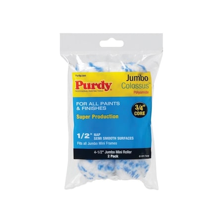 PURDY 140624033 Jumbo Mini Paint Roller Cover, Colossus, 4-1/2 x 1/2-In Pair
