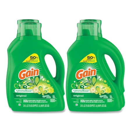 GAIN 80745070 Liquid Laundry Detergent, Original Scent, 88 oz Pour Bottle, 4PK