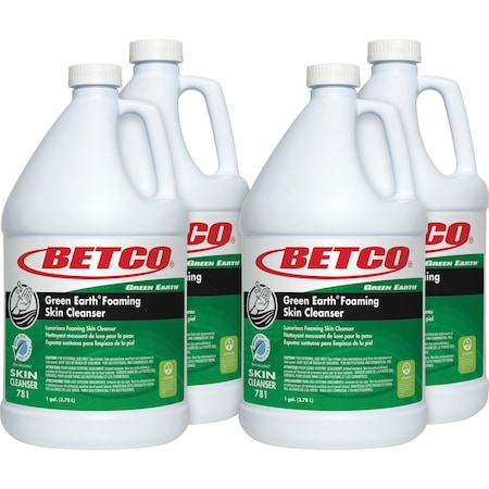 GREEN EARTH BET7810400 Skin Cleanser, Foaming, Green Earth, 1 Gal, , Green, PK 4