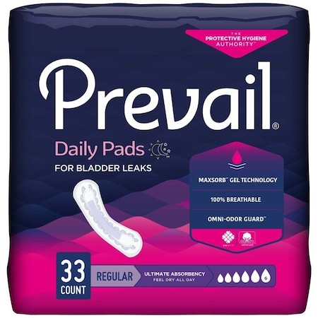 PREVAIL DAILY PADS ULTIMATE PV-923/1 Bladder Control Pad, 16in Length, 33PK