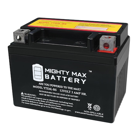 MIGHTY MAX BATTERY MAX3951902 YTX4L-BS SLA Replacement Battery for Scooters /