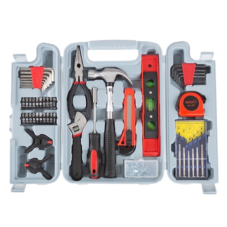 STALWART 75-HT5003 Tool Kit - 132 Steel Pieces with Carry Case - Basic Repair