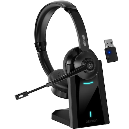 DELTON DBTHEAD35XBTDL 30X Wireless Computer Headset Bluetooth Headphones with