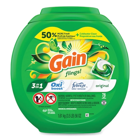 GAIN 80735397 Flings Detergent Pods, Original, 76PK