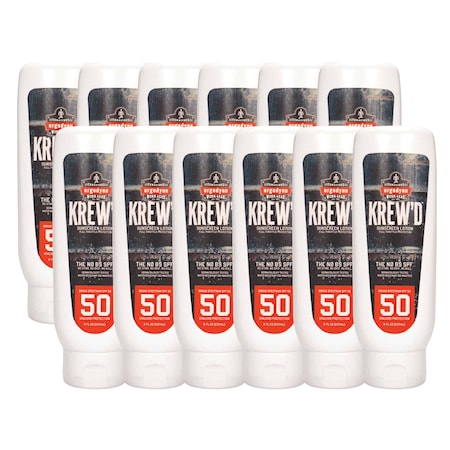ERGODYNE 6351-12PK SPF 50 Sunscreen Lotion, 8 oz., PK12
