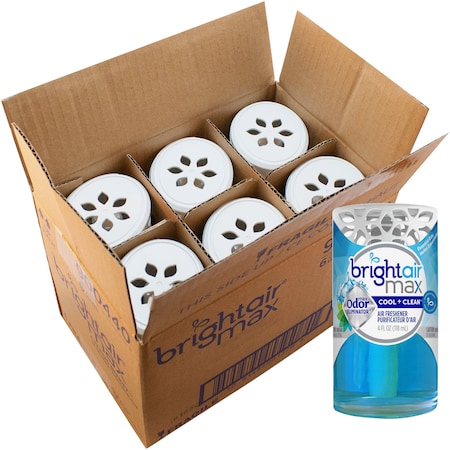 BRIGHT AIR BRI900439CT Air Freshener, Cool and Clean, 4 oz Blue, PK 6
