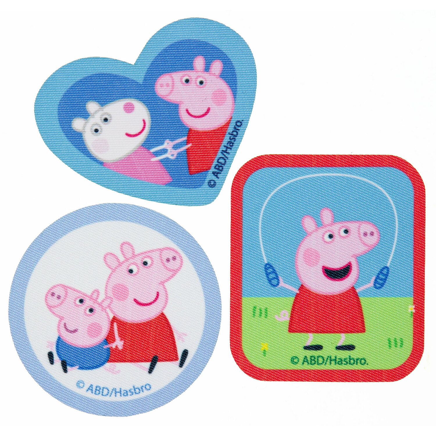 CMM Ecussons "Peppa Pig", dim. 5,8 - 7 cm, 3 pièces