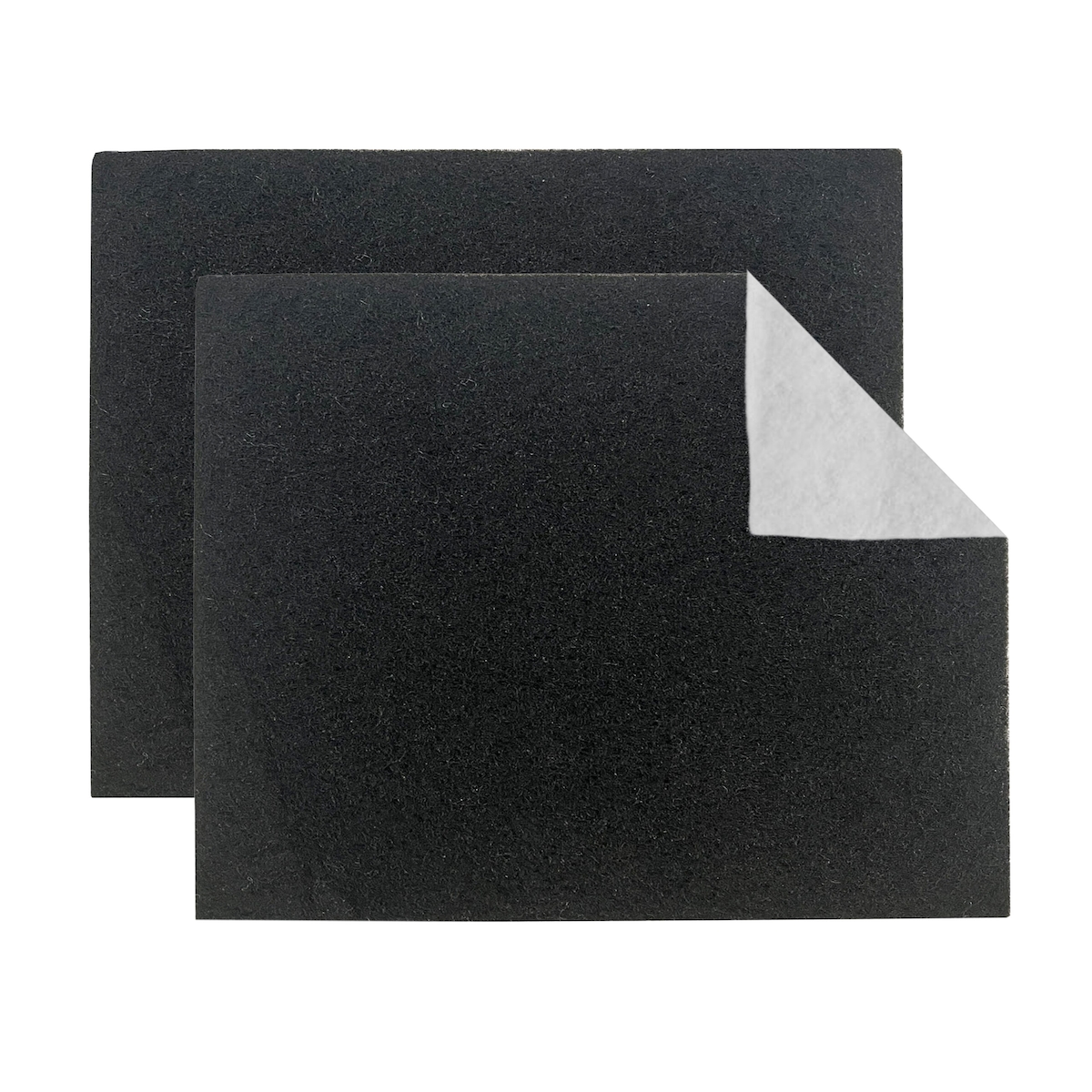 Relaxdays Dunstabzugshaube Filter 2er Set 47x57, Filtervlies universal, Ersatzfilter gegen Geruch, Carbon, schwarz/weiß Image