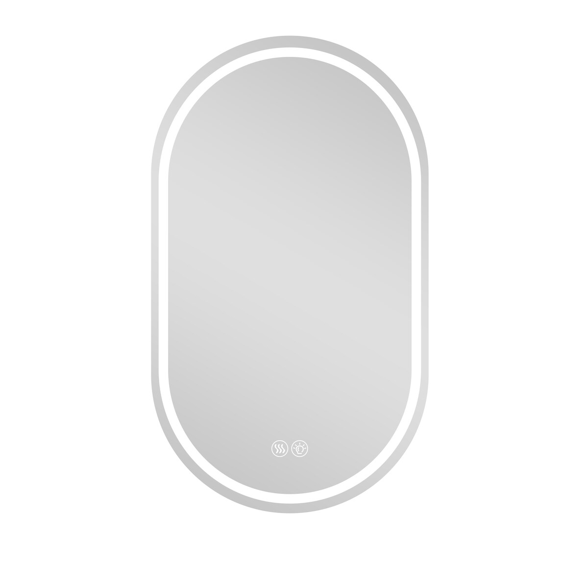 STILVORA LED Badspiegel oval 90x60x3 cm Silber rahmenlos mit Touch Steuerung Anti Beschlag 3 Lichtfarben dimmbar Sicherheitsglas für Wandmontage Image