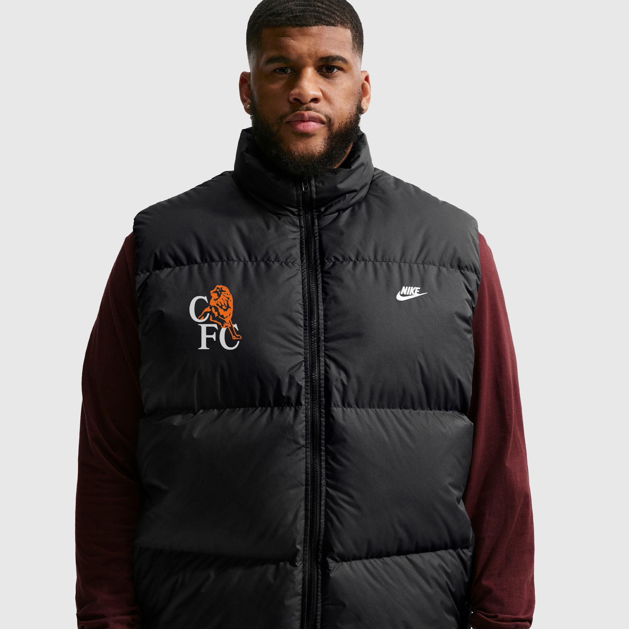 Chelsea Nike Therma-FIT Daunenweste – Schwarz – Herren Image