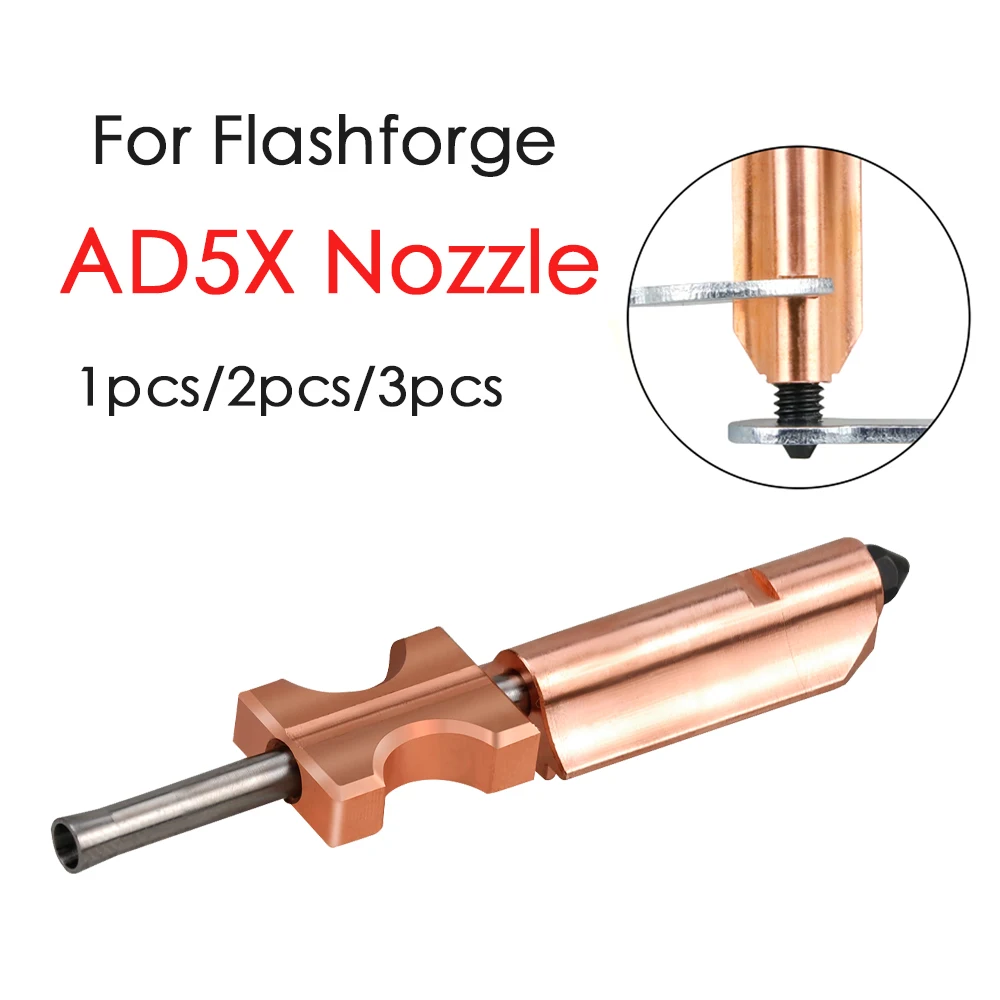 Buse pour Flashforge AD5X, nouvelle Version améliorée, buses bimétalliques en acier trempé 0.2/0.4/0.6/0.8mm, pièces de rechange pour imprimante 3D