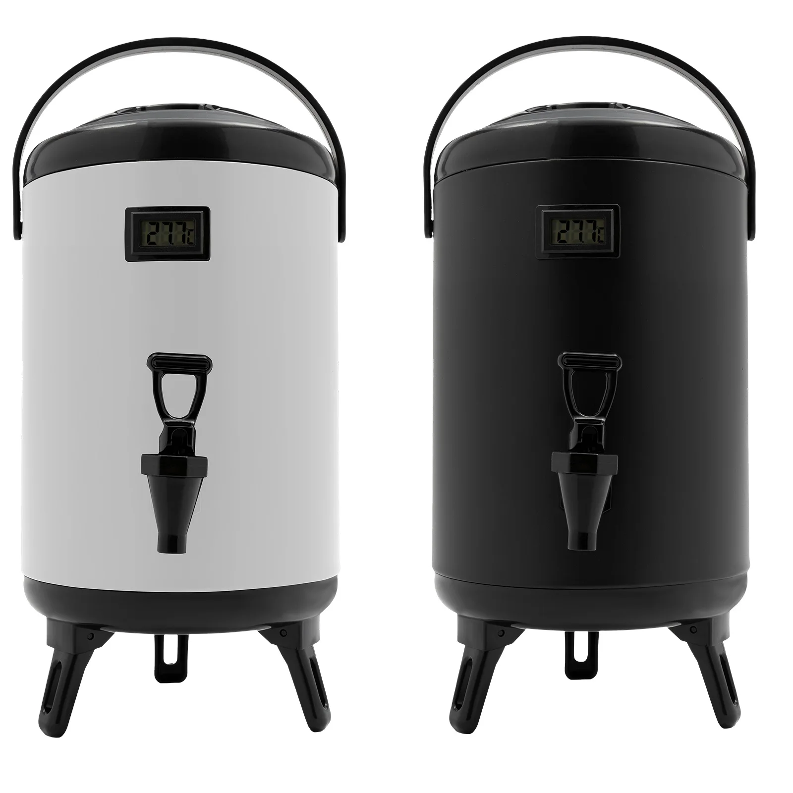 Dispenser per bevande calde da 8 litri, dispenser per bevande isolato in acciaio inossidabile Dispenser per bevande fredde e calde con termometro