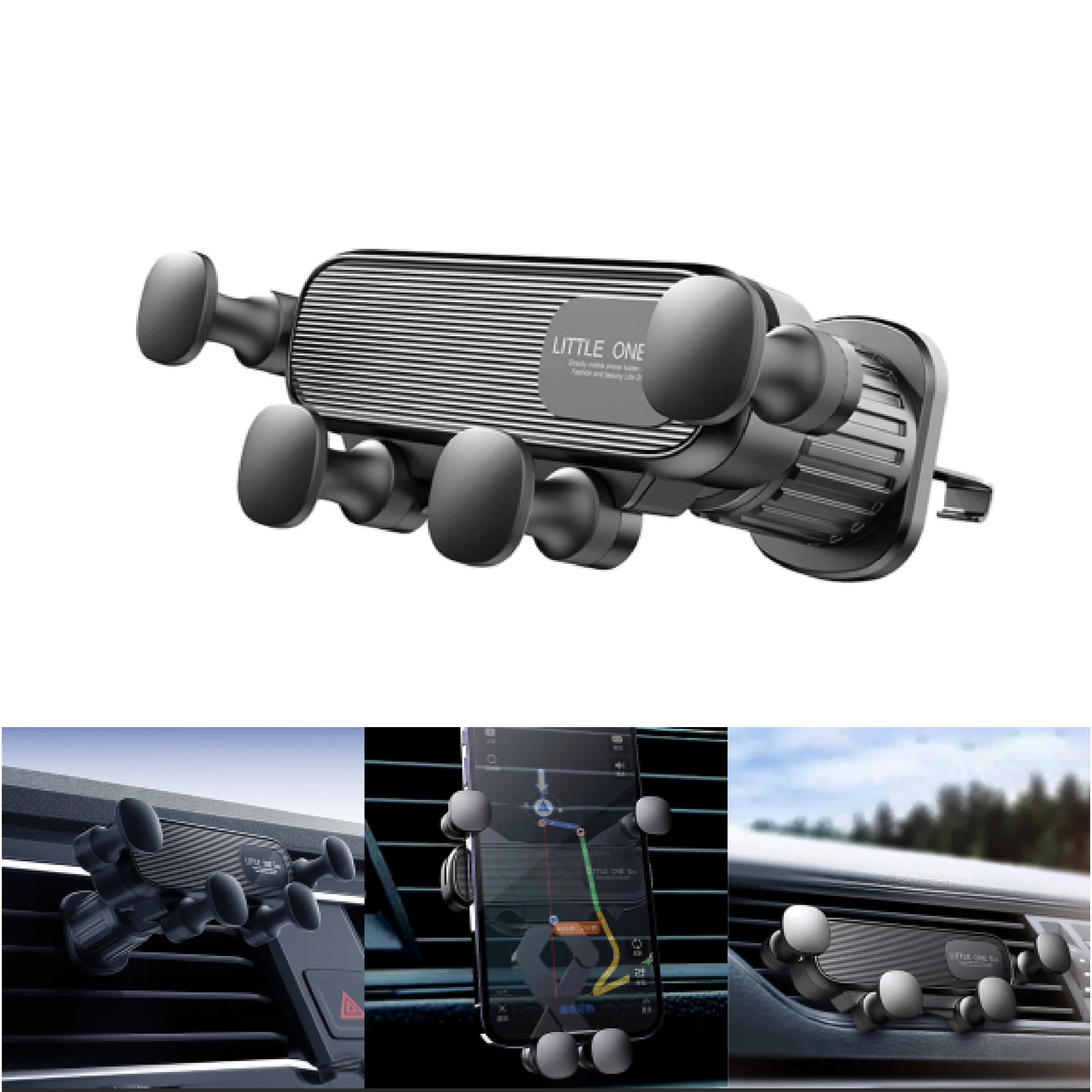 Supporto magnetico per telefono per auto per supporto da 4,7-7 pollici Supporto per presa d'aria per auto per telefono cellulare Supporto per smartphone con clip GPS universale antiurto