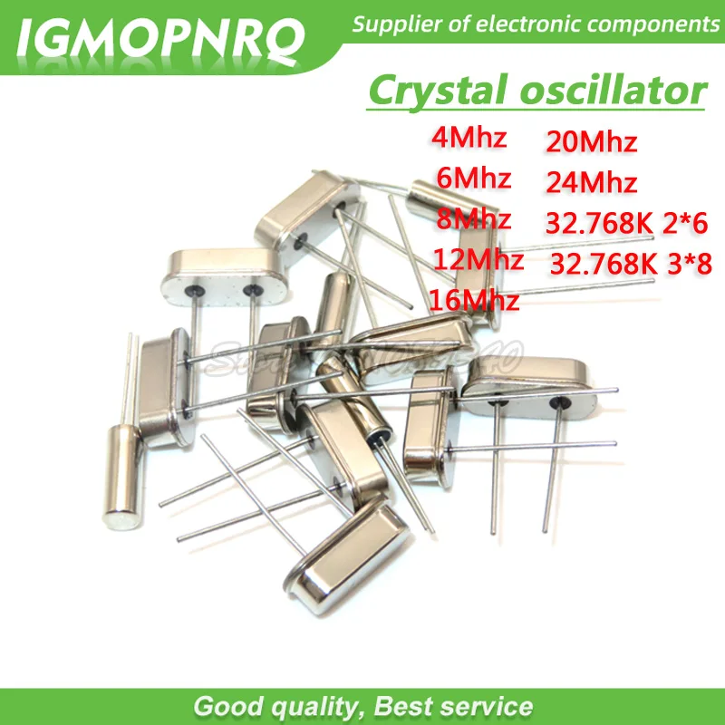 10PCS HC-49S 4Mhz 6Mhz 8Mhz 12Mhz 16Mhz 20Mhz 24Mhz 32,768K 2*6 32,768K 3*8 Quarz Kristall Resonator Passive Oszillator Image