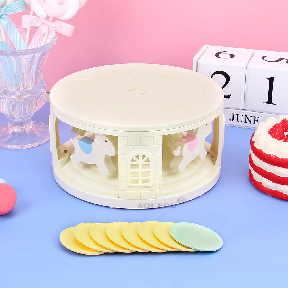 Neue rotierende Kuchen maschine Dessert tisch automatisches Karussell mit Lichtern Musik Kuchen Basis Set Tisch Urlaub Atmosphäre Geburtstag Image
