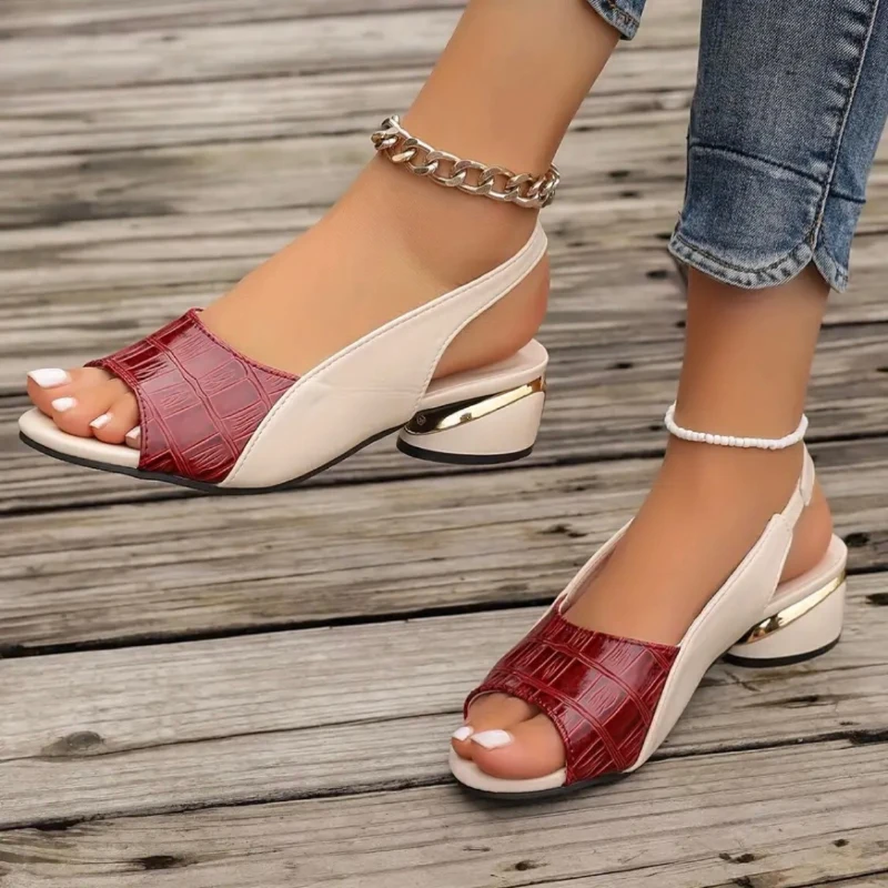 Sommer Frauen Sandalen Block Heels Frauen Schuhe Mode Offene spitze Casual Schuhe Plus Größe Frauen High Heels Luxus Alias De Mujer