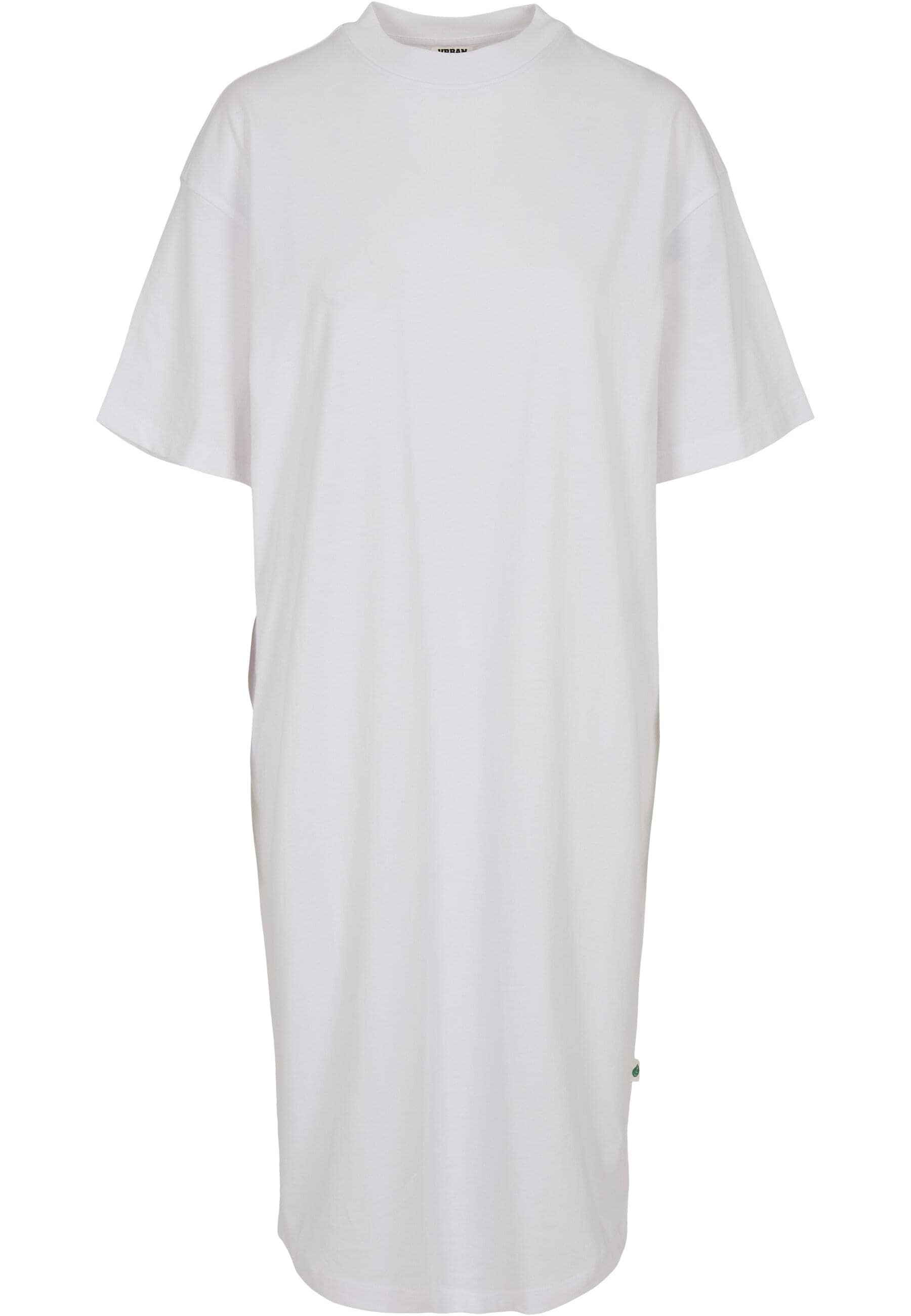 Shirtkleid URBAN CLASSICS "Urban Classics Damen Ladies Organic Long Oversized Tee Dress", Damen, Gr. M, US-Größen, weiß, 100% Baumwolle, unifarben, oversize, Rundhals, Kleider Shirtkleid