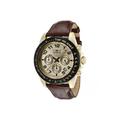 Invicta Men's Speedway Chronograph Watch 10709 with Gold Dial Brown Leather Strap