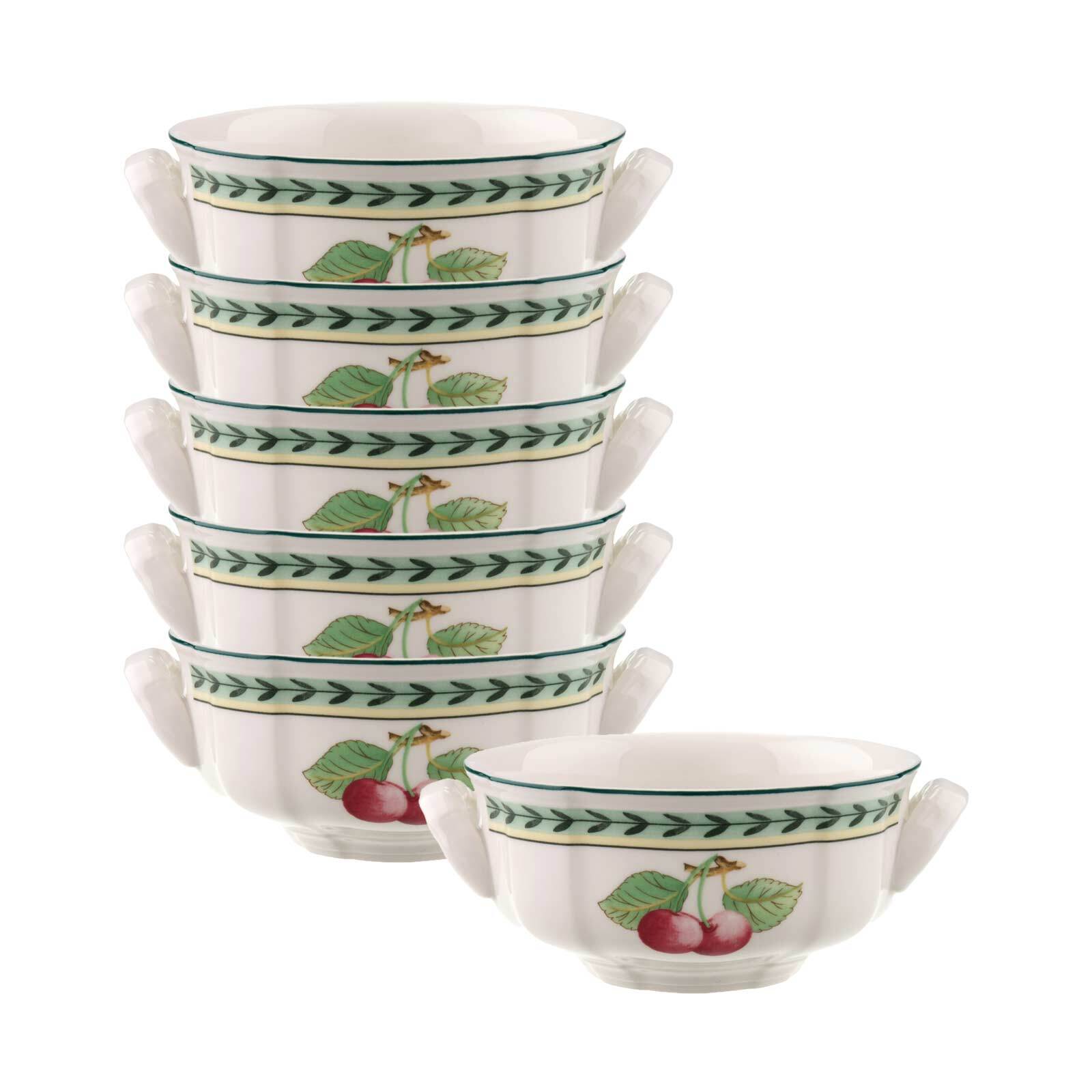 Tasse VILLEROY & BOCH "Suppentassen French Garden Fleurence 240 ml 6er Set bunt", bunt, 6 tlg., Porzellan, Trinkgefäße, Tasse