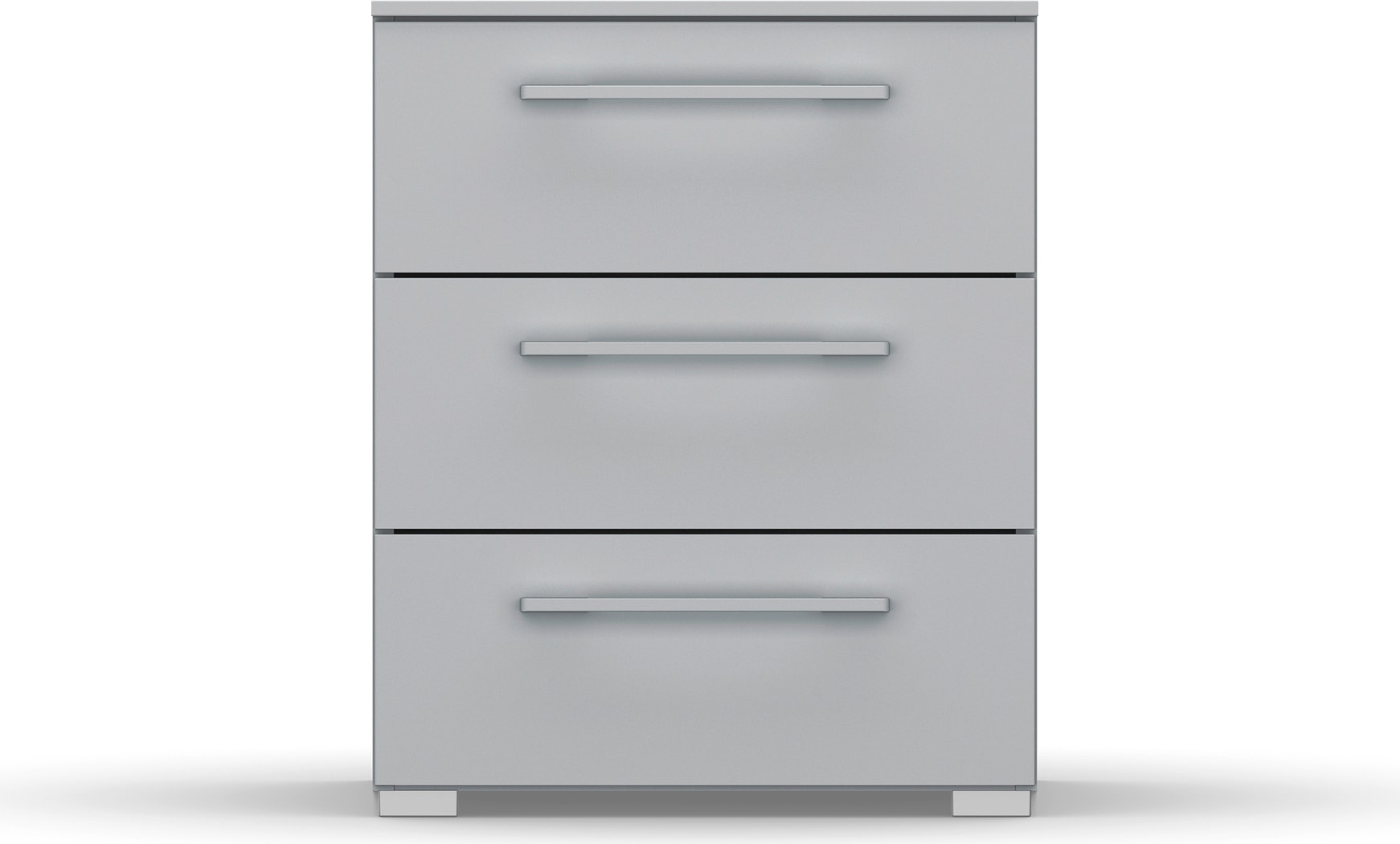 Nachtkommode RAUCH "Nachttisch Nachtkonsole Nachtschrank SKAT PURE", grau (seidengrau), B:40cm H:61cm T:42cm, Holzwerkstoff, Sideboards, mit 3 Schubladen in puristischem Design MADE IN GERMANY