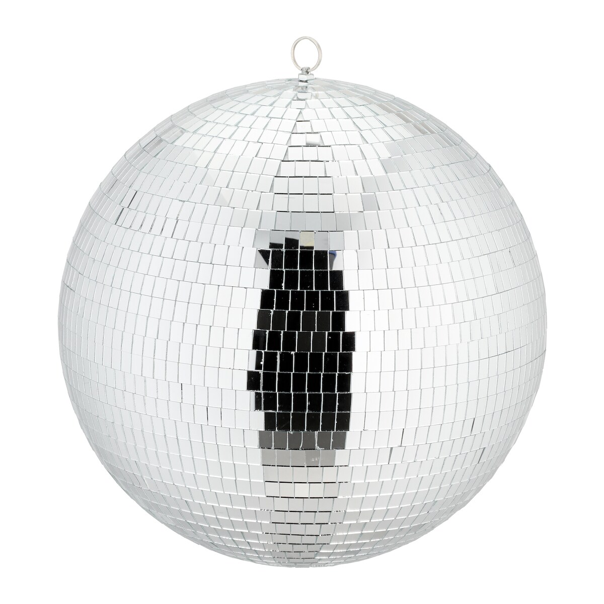 Relaxdays Discokugel, Ø 40 cm, Deko Spiegelkugel zum Aufhängen, große Partykugel mit Metallöse, Discoball Party, silber Image
