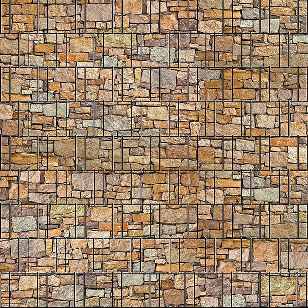 zaun|zu® Sichtschutz Stein Bunt bedruckter Sichtschutz 2,5m x 2,0m Image