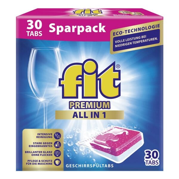 fit Geschirrspül-Tabs »Premium All in 1« 30 Stück pink Image