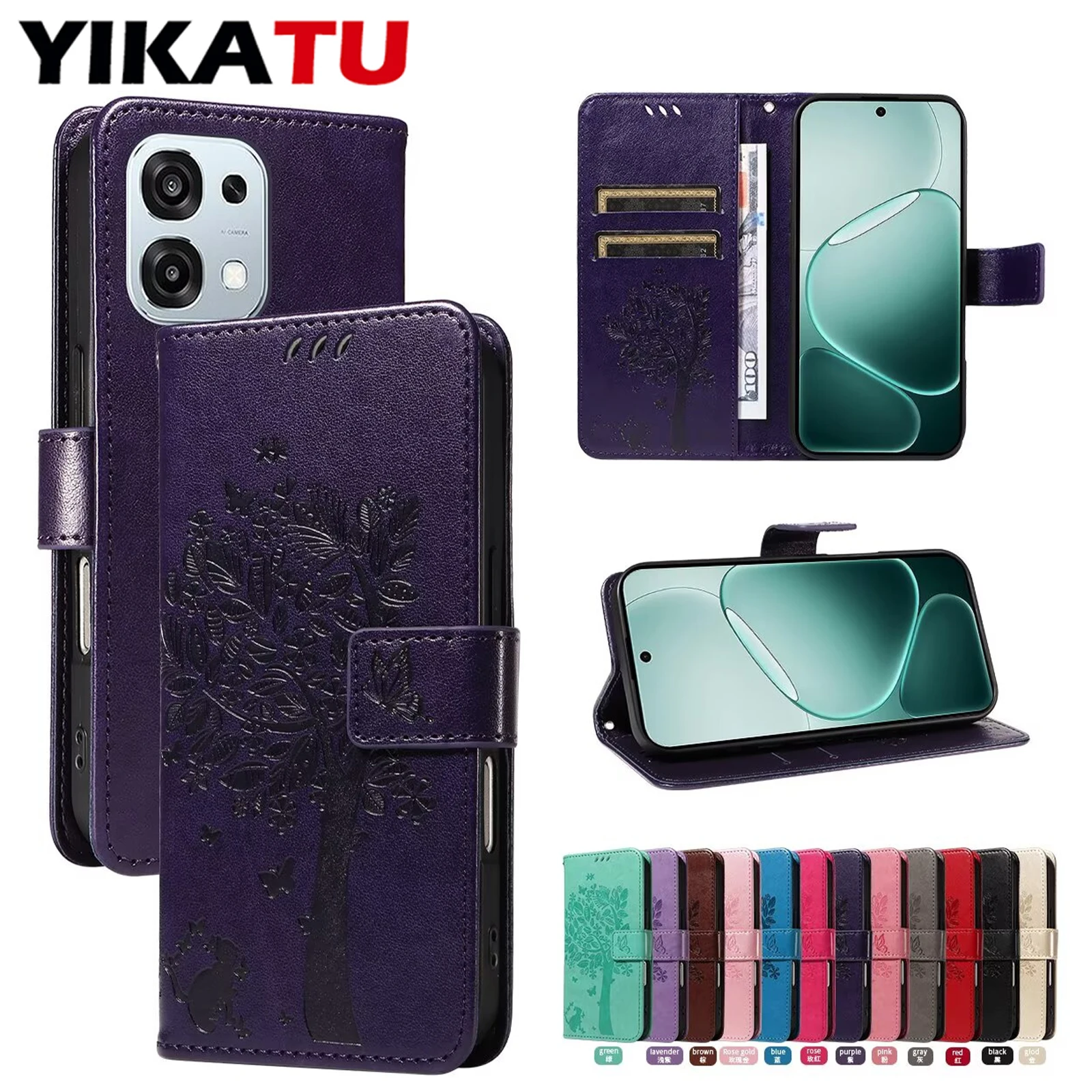 Custodia in pelle a portafoglio per OPPO Realme C85 Pro C75 C71 C67 4G C65 C63 C61 C55 C53 C35 C33 C31 C30 C25 C21 C20 C15 C12 60 8 Cover