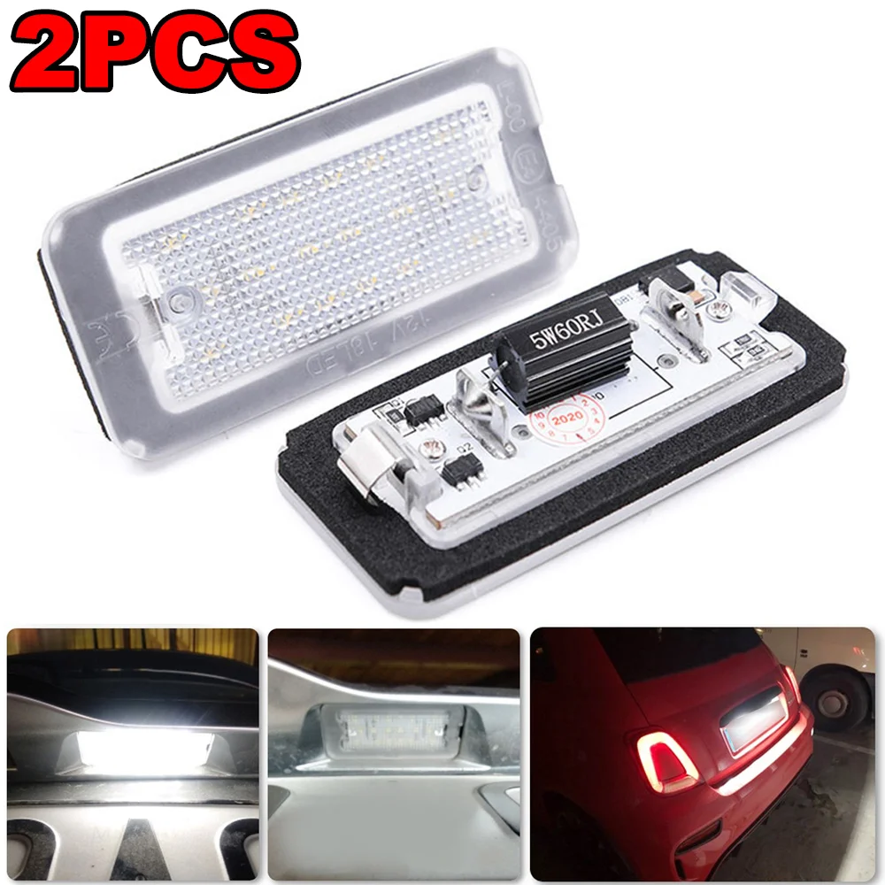 Per Fiat 500 Abarth 500C 2007-2016 1/2 Pezzi Luce Targa LED Auto Sostitutiva Lampada Targa Canbus Senza Errori