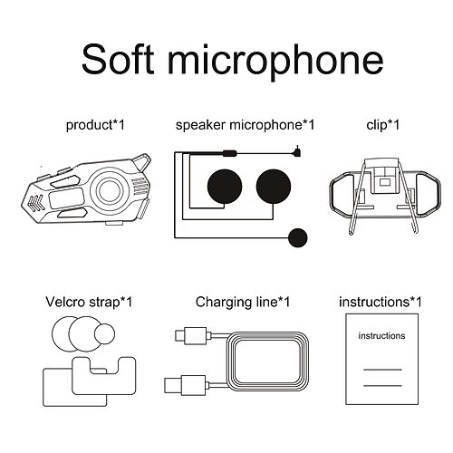 Auricolare Bluetooth per casco K09 con connettività intelligente multi-dispositivo, walkie-talkie in tempo reale, radio FM, riduzione del rumore, auricolare impermeabile per ciclismo