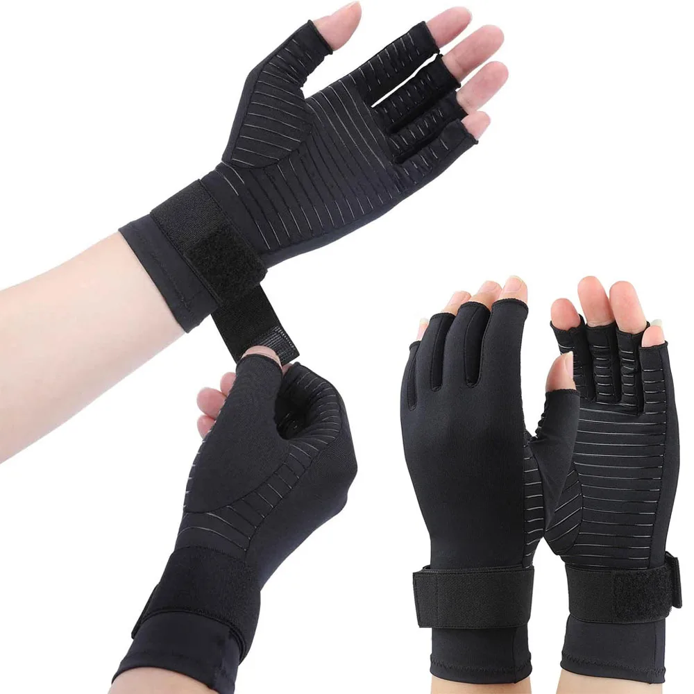 1 Paar Kompressions-Arthritis-Handschuhe mit Riemen, Karpaltunnel, Tipping Image