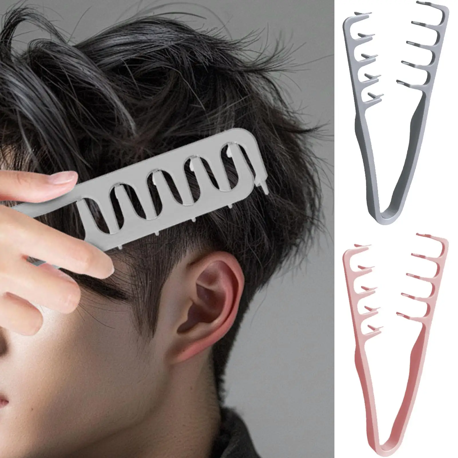 Haarkamm mit breiten Zähnen, voluminös, männlicher Styling-Haarschlitzkamm, Pong-Haarwurzelkamm, flauschiger Kamm, Haarkamm, Styling-Volumen-Werkzeug Image