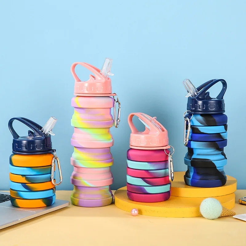 Neue 160g Einziehbare Silikon-Tarnflasche Outdoor Faltbare Wasserflasche Sport-Trinkflasche Image