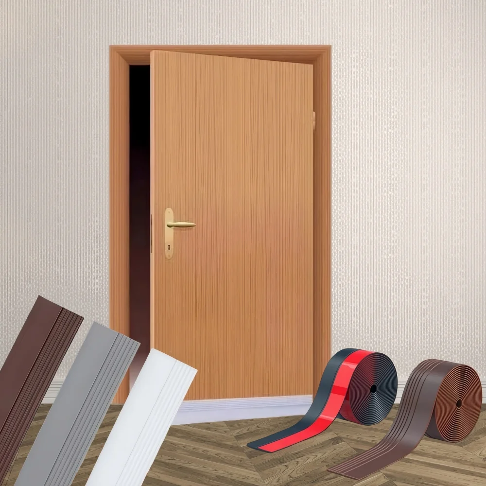 1 Stück 1 m x 36 mm/50 mm Tür-Zugluftstopper für die Unterseite der Tür, selbstklebendes, schalldichtes Türboden, winddichtes, schalldichtes Dichtungsband Image