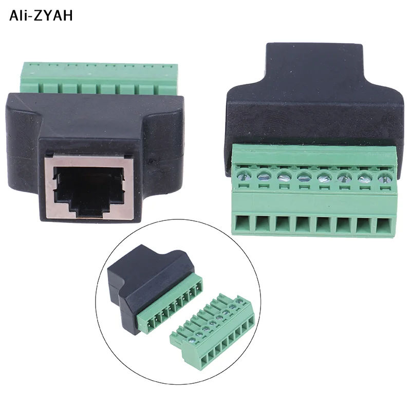 RJ45-zu-Schraubklemmen-Adapter, RJ45-Buchse auf 8-poliger Stecker für CCTV-DVR Image