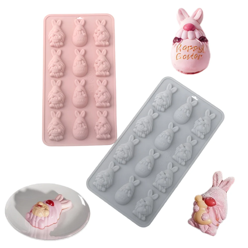 Ostern Silikon Kuchen Form 12-Zellen Osterhase Design Schokolade Form Mousse Form Küche Dessert Backen Werkzeuge Dessert Dekoration Image