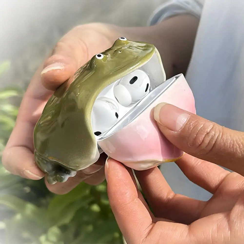 Ohrhörer-Schutzhülle, kabellose Kopfhörer-Hülle, Frosch-Ohrhörer-Hülle für Airpods Pro/Pro 2/Pro 3/4 kabelloses Laden, Schutzhülle Image