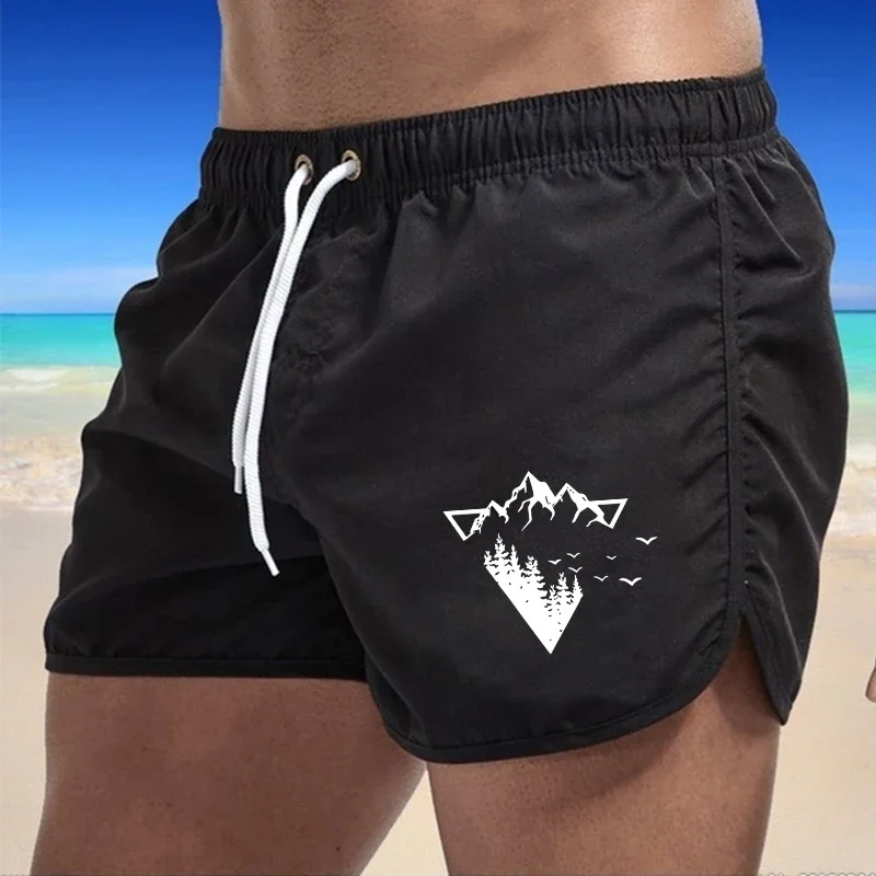 Herren-Badeshorts, Strandhose, schnell trocknend, für den Sommer, zum Surfen, belüftet, mit Kordelzug, modisch, lässig, für den täglichen Gebrauch, Sport, Homme, Gym-Hose Image