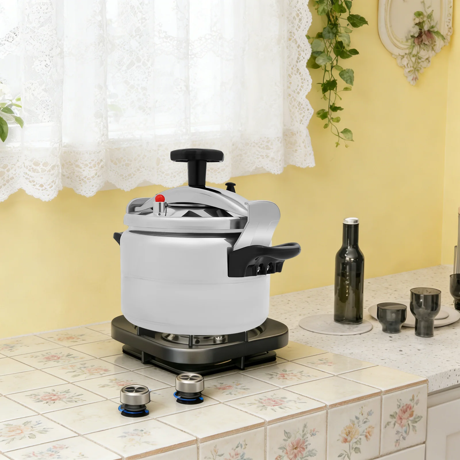 3L Schnellkochtopf 18x12cm 35Kpa Mehrfachschutz Doppelseitiger Kaliper-Verschluss Für 1-2 Personen Heimkochen Gas- und Induktionsherd-Nutzung Image