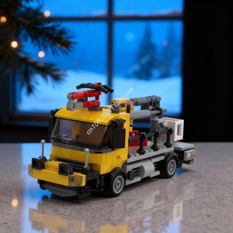 308-teiliges MOC Eisenbahn-Katenarien-Reparaturfahrzeug Stadt-Züge Modellbausatz Konstruktionsspielzeug Weihnachtsgeschenkidee Bausteine für Kinder Image