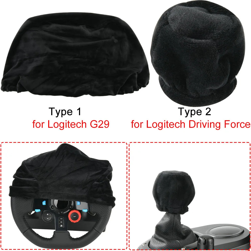 Racing Wheel Gear Staubschutz für Logitech G29 Mikrofaser-Schaltknauf-Schutzhülle für Logitech Driving Force Racing Game Part Image