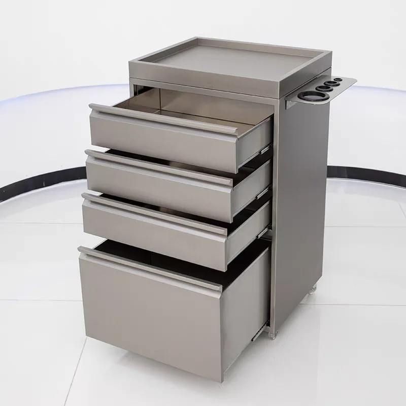 Barber Shop Werkzeugschrank Friseursalon Spezielle Edelstahl Friseur Aufbewahrung mit Schubladenschrank Friseursalon Spind