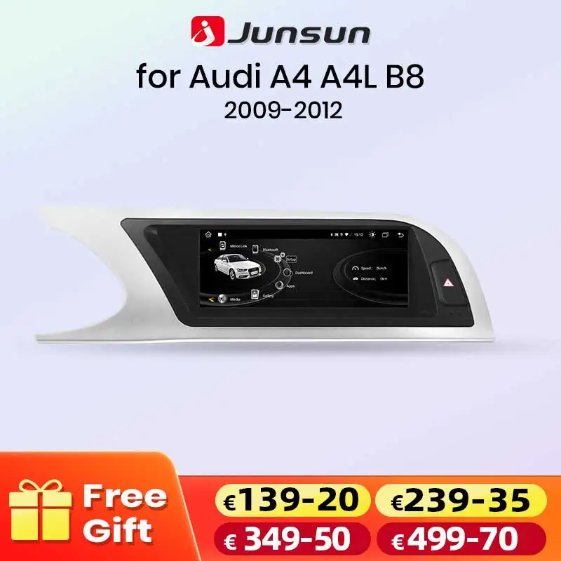 Junsun 4G WiFi Drahtlose CarPlay Andorid Auto Auto Radio Für Audi A4 A4L B8 2009-2016 Intelligente system Stereo GPS Navi Autoradio Image