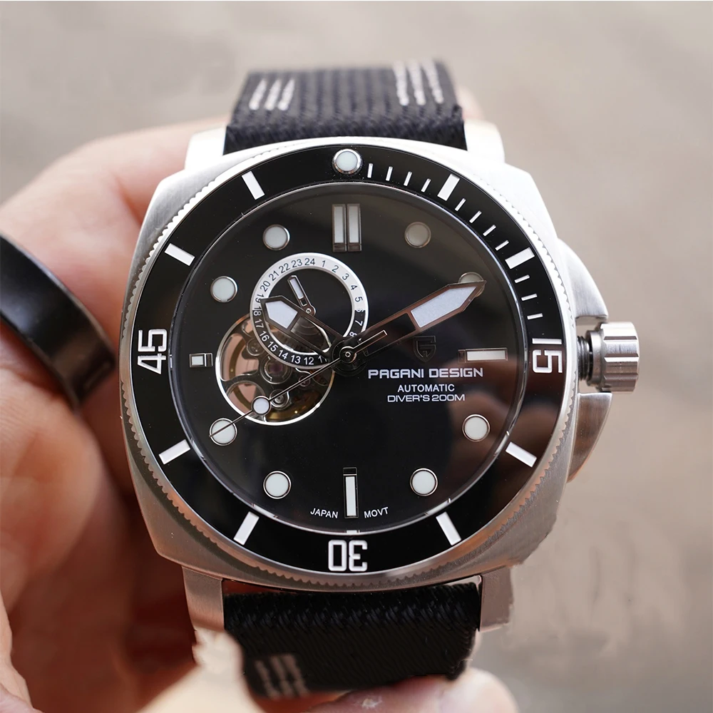 PAGANI DESIGN V2 43MM NH39 Tourbillon Luxus-Mechanische Automatikuhr mit Saphirglas, Keramiklünetten, wasserdichte Uhren für Herren. Image