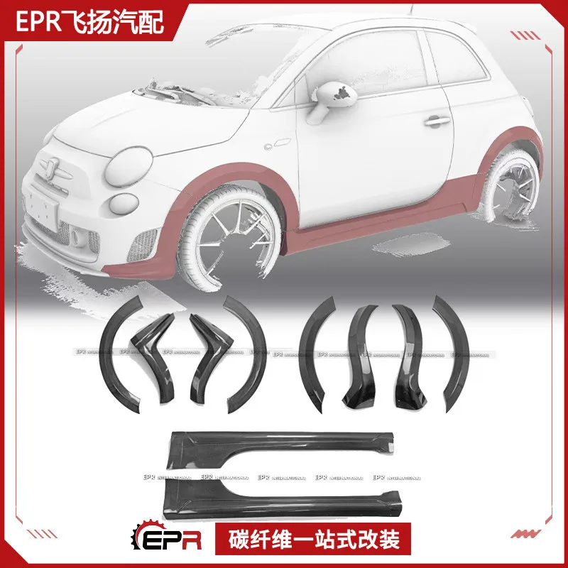 SAAR für Fiat Abarth 500 S3 – Wide Body Kit im EPA-Stil aus Kohlefaser (Seitenschweller, Vorder- und Hinterradbögen) Image