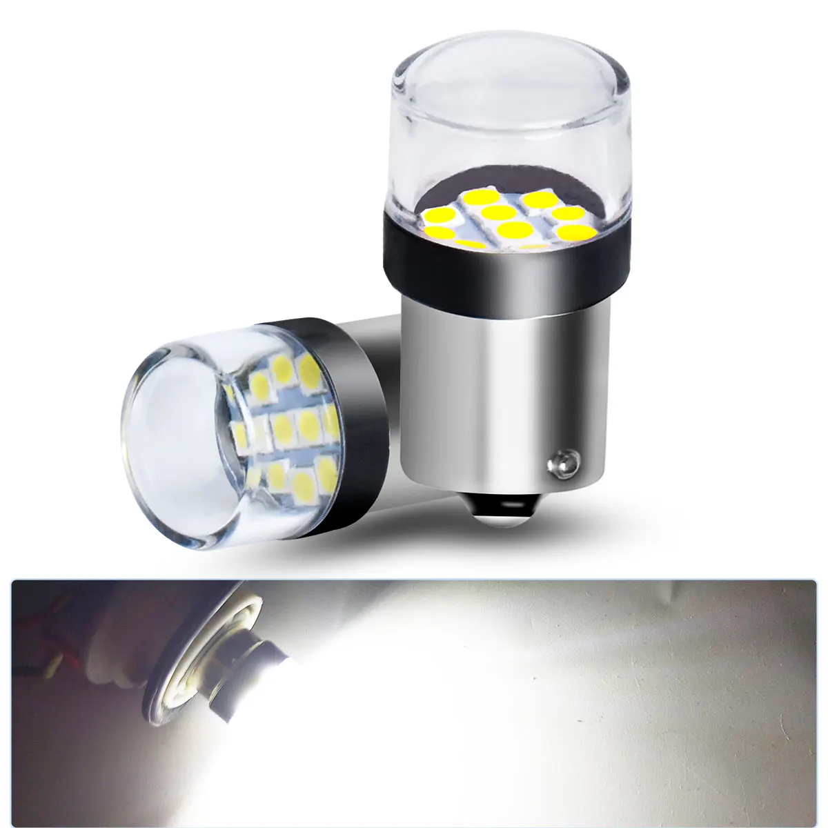 LED-Blinker Bremslichter Weiß/Gelb/Rot 1156 BA15S P21W 1157 BAY15D P21/7W S25 G18 12V Auto Rückfahr-/Stopp-/Nebel-/Fahrlichter Image