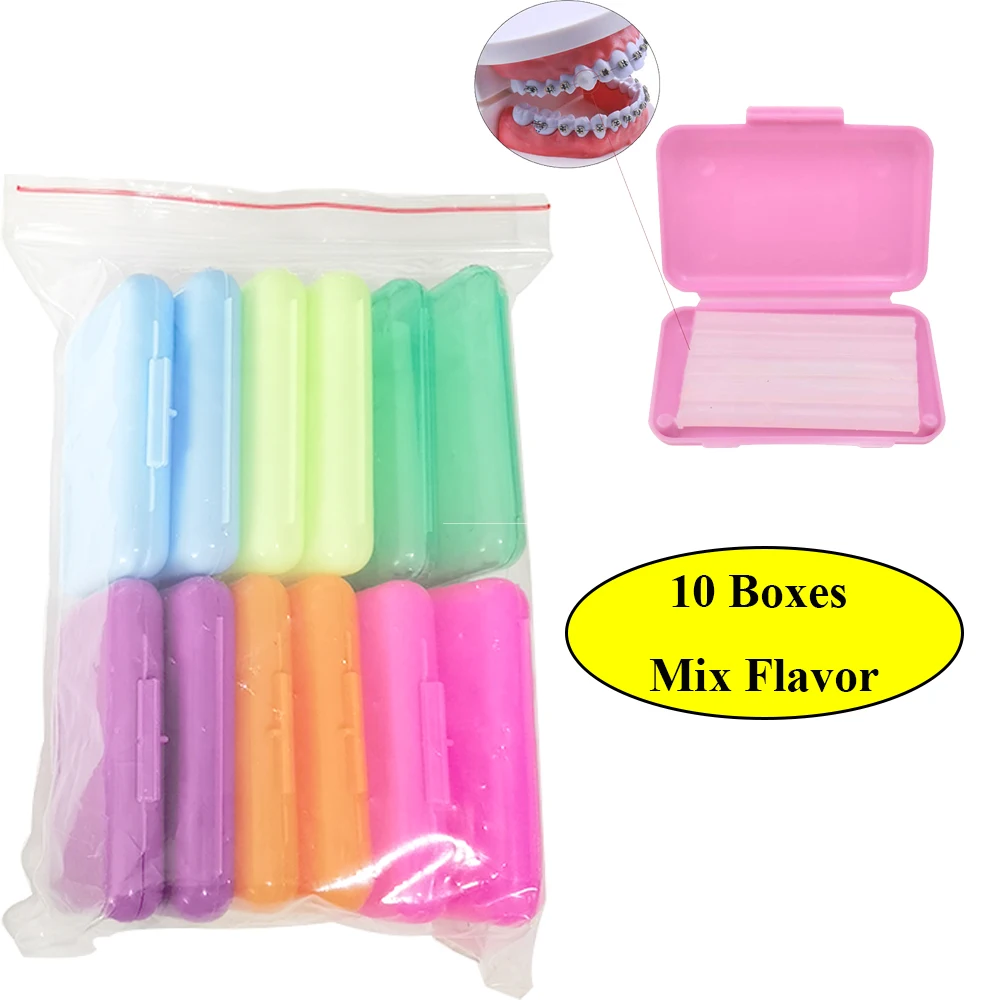 10 box Dental Kieferorthopädische Relief Wachs Für Zahnspangen Zahnfleisch Reizung Zähne Bleaching Werkzeug Obst Geschmack Zahnarzt Oral Hygiene Ortho Wachs Image