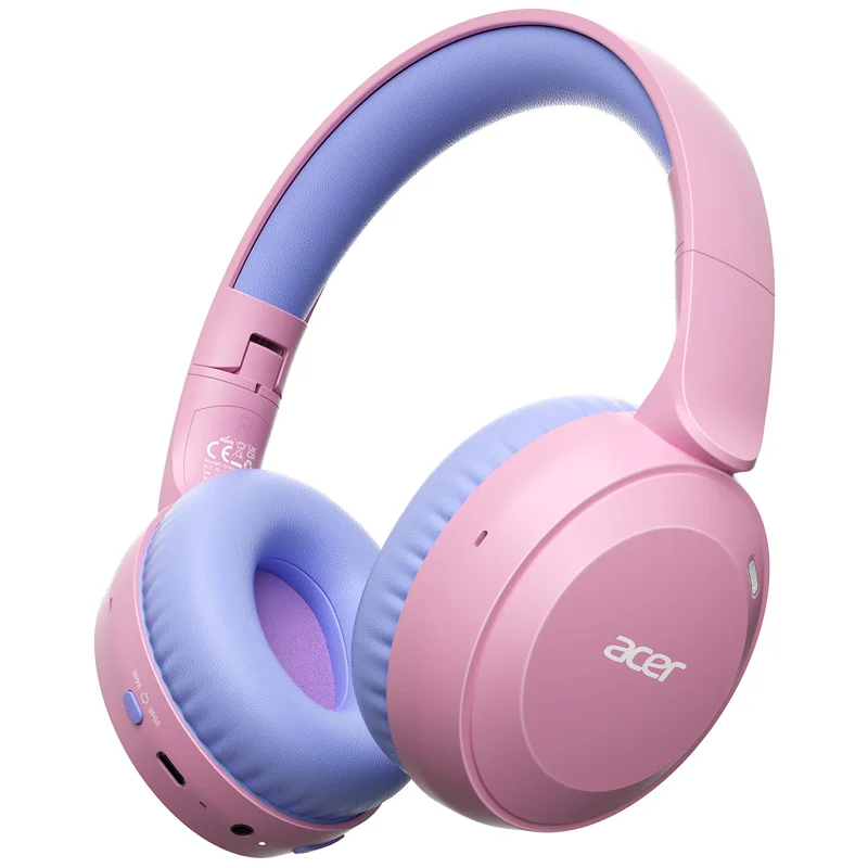 Acer Kinder Bluetooth 6.0 Kopfhörer 85/94dB Lautstärkebegrenzung Leichte Over-Ear Kabellose Kopfhörer mit Eingebautem Mikrofon für Kinder Image